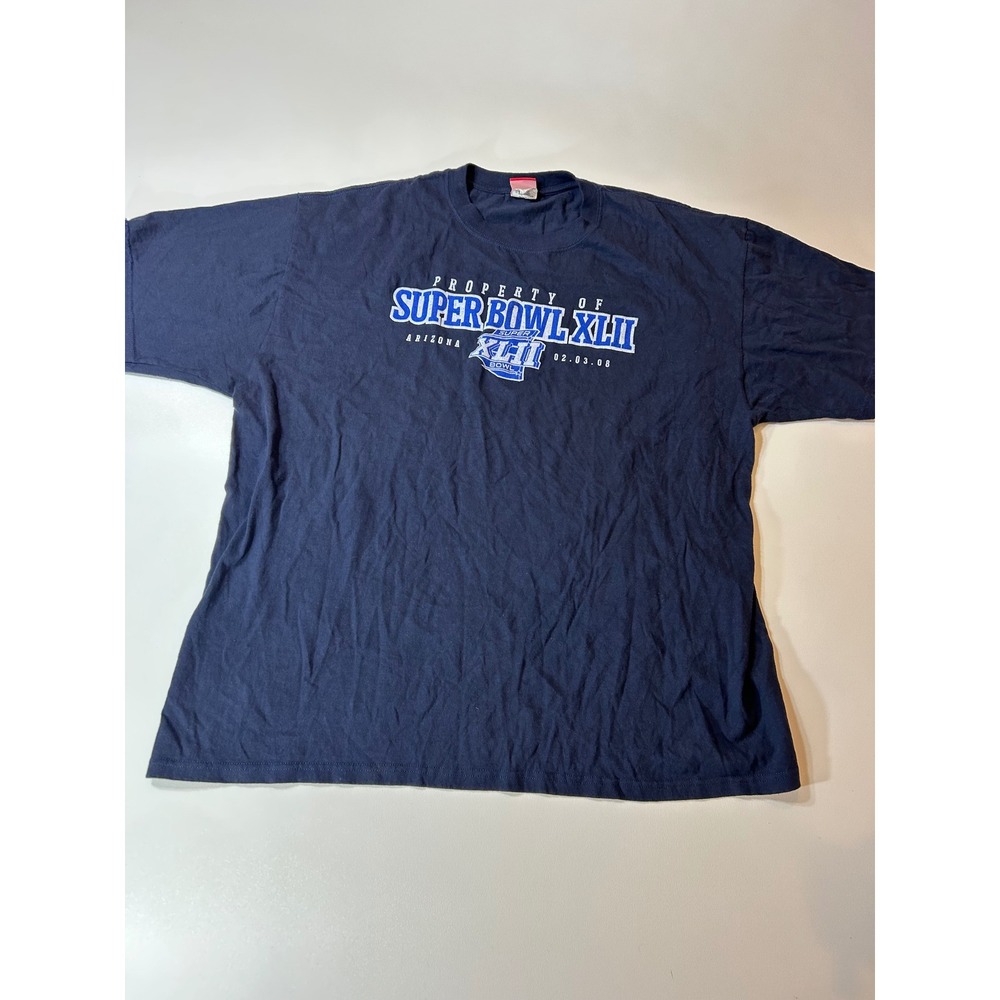 NFL Super Bowl XLII T-Shirt Men's 2X Blue Arizona 2008 Graphic Tee